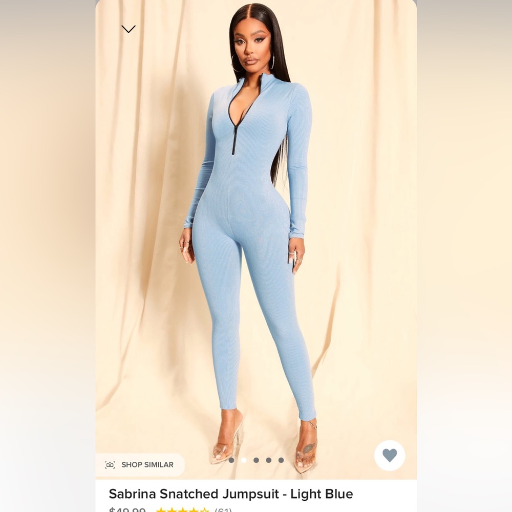 Sabrina Scratched Jumpsuit - Light Blue